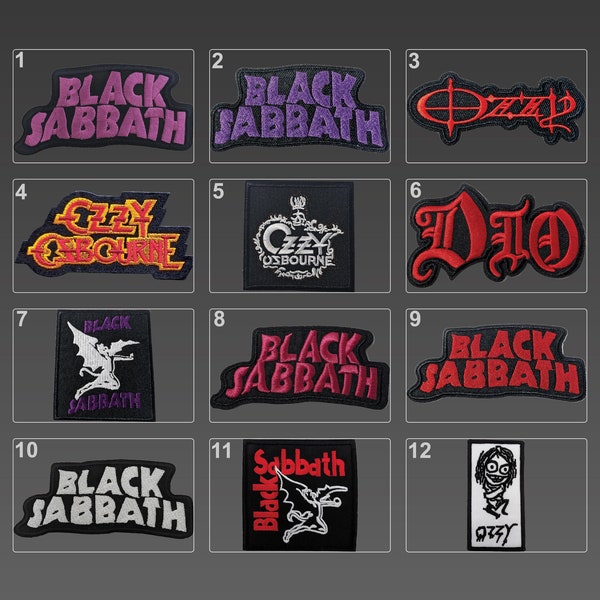 Heavy Metal Patches, Ozzy Patches, Black Sabbath Patches, Iron On Patches, Dio Patches, Ozzy Osbourne Patches, Metal Band Patches, Sabbath