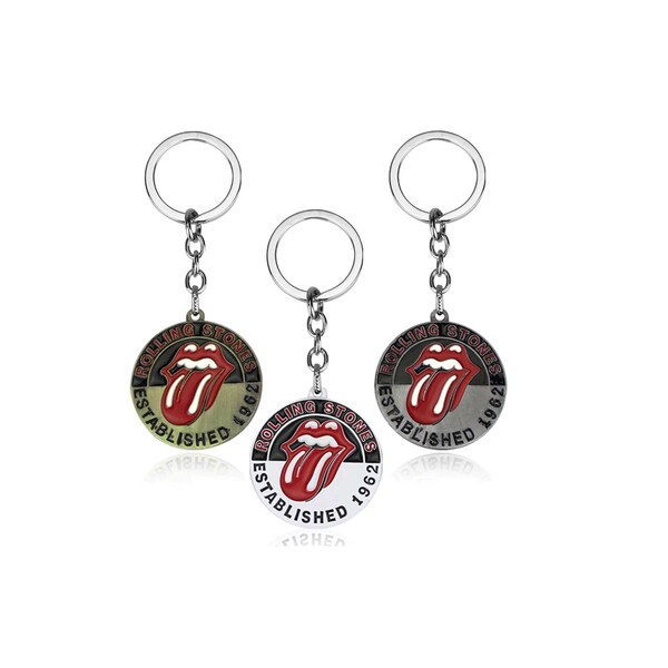 Rolling Stones Key Chain, Rock Red Lip Keychain, Stick Out Your Tongue, Shape Pendant Keyrings, Car Key Holder, Bag Accessory, Jewelry Gifts