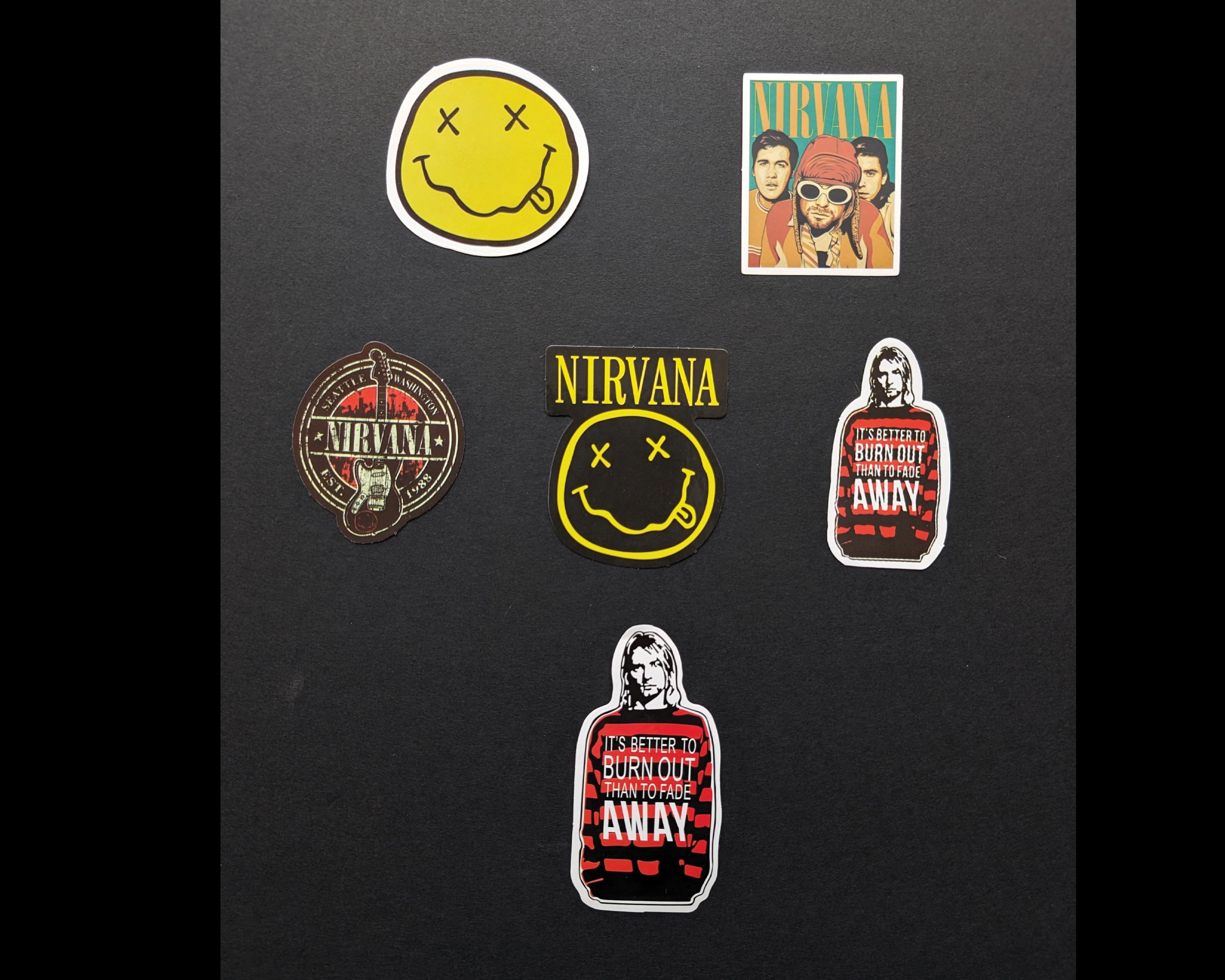 Nirvana stickers It's Better To Burn Out Than To Fade Away….
