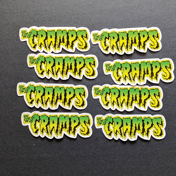 The Cramps Stickers, The Cramps Decals, Rockabilly Stickers, Punk Music Stickers, Skate Punk, Rock Band Stickers, Psychobilly Stickers, 8pc