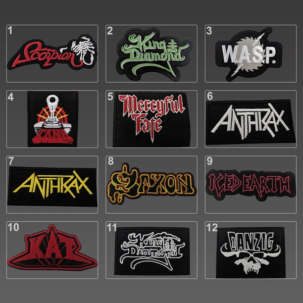 Rock Band Patches, Hardcore Rock Band Patches, Embroidery Patches, Iron On Patches, Heavy Metal Band Patches, Jacket Patches, DIY Band Patch