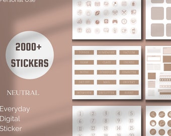 Everyday Stickers for Good notes, Pre cropped Good notes, Planner Stickers, Digital Sticker Book, Commercial Use, Personal, iPad Stickers