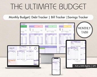 Editable Digital Budget Planner, Finance planner, Finance tracker, Digital budget, Digital notebook, Yearly Expense Tracker