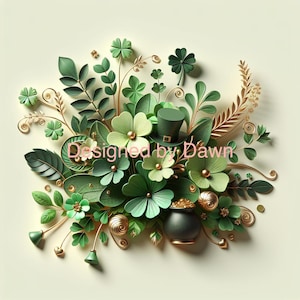 Digitales Blumenmuster zum St. Patrick's Day