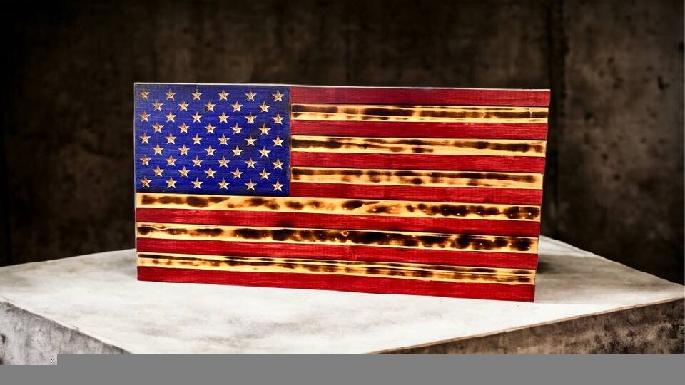 Wooden Rustic American Flag - Etsy