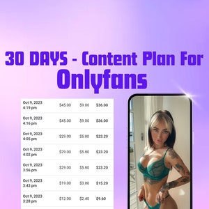 Onlyfans - 30 Days Content Plan