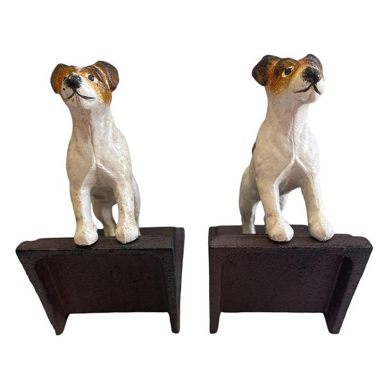 Cast Iron Jack Russell Terrier Bookends Etsy
