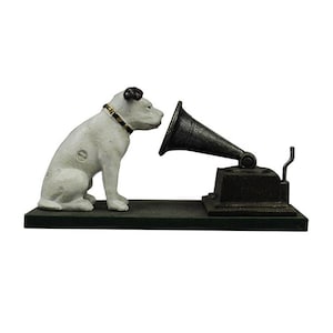 Nipper Dog with Gramophone Ornament Cast Iron Model - His Masters Voice