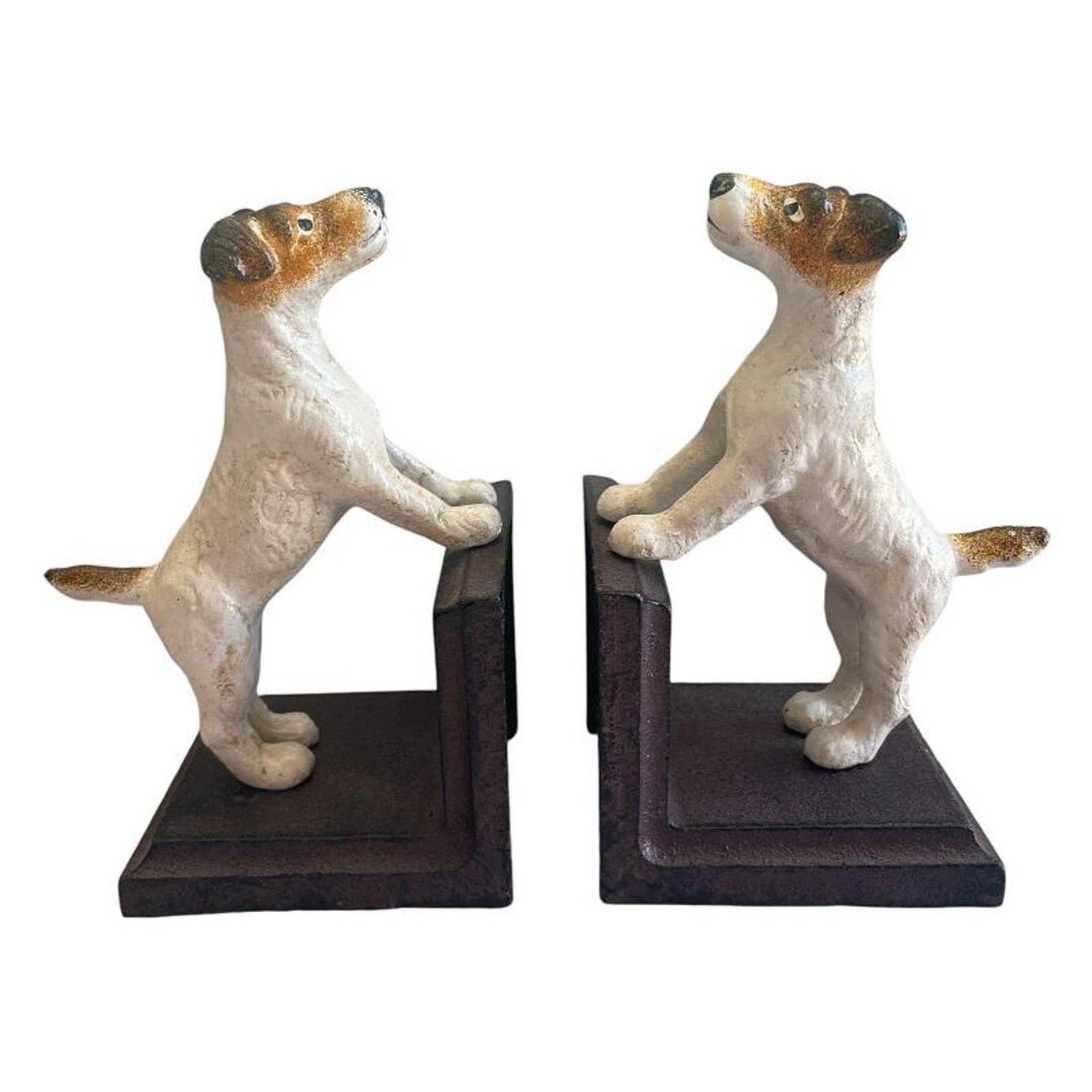Cast Iron Jack Russell Terrier Bookends Etsy