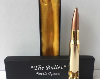 50 Cal Caliber Bullet Bottle Opener Shiny .50 Metal Shell Gun Ammo Gift Box