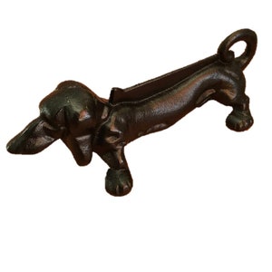 Black Cast Iron Dachshund Boot Scraper Doorstop Sausage Dog 34x13.5cm & 2.5kg