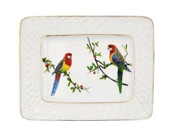 Rosella Bird Serving Plate Fine Bone China Australian Birds 20x15cm