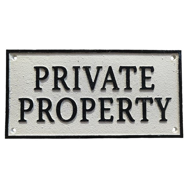 Cast Iron Private Property Sign 28x14cm