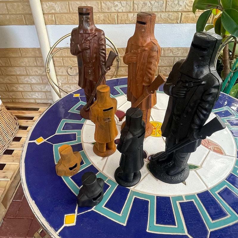 Ned Kelly Cast Iron Statue 41cm Rust - Large 5kg Model - Man Cave ...