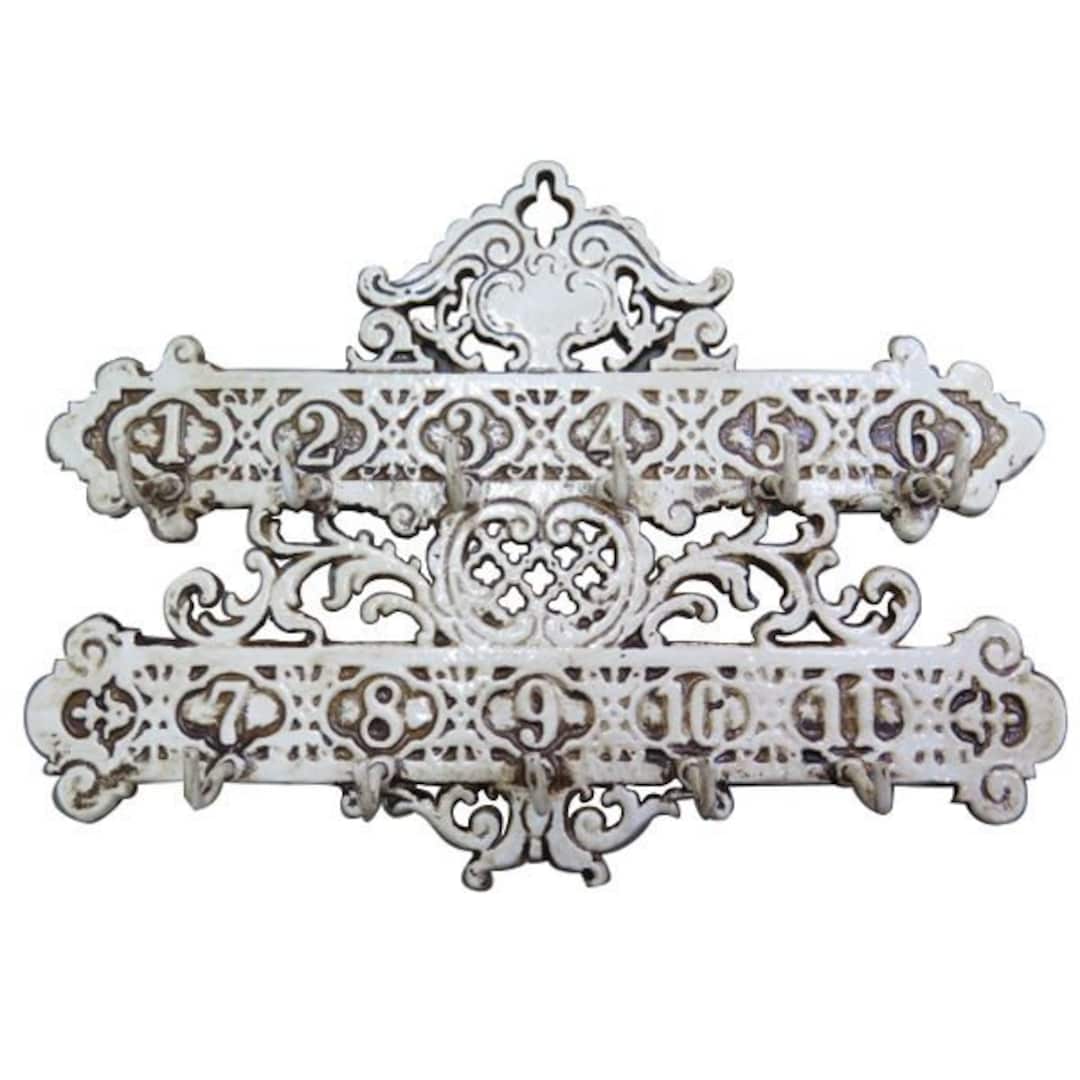 Cast Iron White Number Key Rack Holder 11 Wall Hooks - Etsy