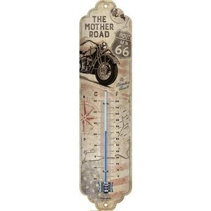 Route 66 Fahrrad Karten Thermometer - Lizensiert von Nostalgic Art