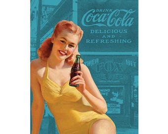 Vintage Coca-Cola Wooden Paper Towel Holder - Retro Kitchen Decor