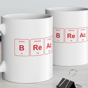 Breach Custom Color Mug, Cybersecurity Coffee Mug, Periodic Table Mug, Hacker Gift, IT Security Gift, Tech Gift, Cyber Security Mug