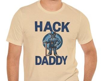 Camiseta Hack Daddy - Presente engraçado para pai hacker - Camiseta gráfica tecnológica - Roupa para entusiastas de segurança cibernética - Presente nerd para o Dia dos Pais