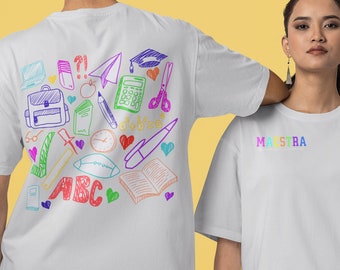 Camiseta unisex personalizada de maestra bilingüe de español, lenguaje dual, TESOL, ESL Maestra