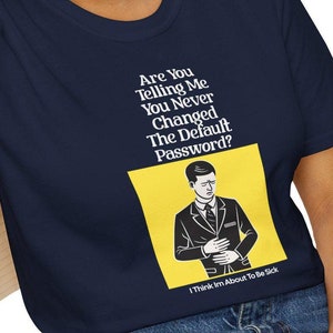 Standardlösenord Cybersäkerhetströja, rolig unisex mjuk t-shirt för tekniknördar, datanördar, IT-proffs, hackergåvor, online