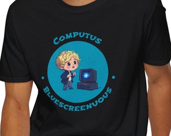 Funny Cybersecurity T-Shirt - "Computus Bluescreenuous" - Geeky IT Humor - Tech Support Gift - Nerdy Programmer Shirt - Ethical Hacker Tee