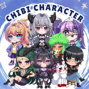 CUSTOM CHIBI | Chibi Emotes, Custom Chibi Commission, Custom Portrait, Chibi Character, Chibi, Anime Pngtuber, Cute Anime Chibi, Pet, Fanart
