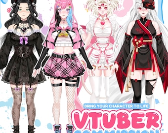 Modelo Vtuber personalizado, Live2D: Estilo anime / Rigging listo para usar / VBridger / Recursos Vtuber / OBS, Vtube Studios para Twitch y YouTube