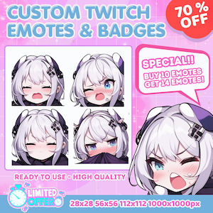 Emotes Twitch personnalisées, Emotes animées, Emotes Vtuber, Emotes Kick, Sub-emote, Emote anime, Emote animal de compagnie Youtube Facebook