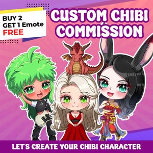 Custom Chibi Anime | Chibi Character | Chibi logo | Cute Chibi | Chibi emotes | Custom Chibi Commission | Chibi Pet | Chibi Fanart, Emote