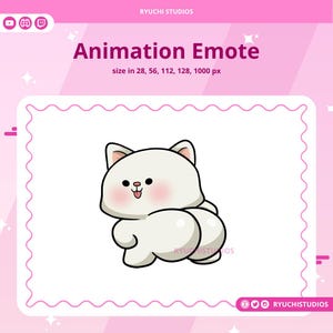 Animated Twitch, Kick Emote, Cat Dance Emote, Twerking Emote, Cute Emote, Cat, For Streamers-Instant Download / Ready to Use (transparent)