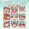 Custom Twitch Emotes Or Kick Emotes | Twitch Emote for streamer Twitch, Facebook, Discord | Cute Chibi anime style | Twitch Emotes, Anime product logo