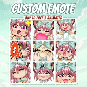 Custom Twitch Emotes Or Kick Emotes | Twitch Emote for streamer Twitch, Facebook, Discord | Cute Chibi anime style | Twitch Emotes, Anime
