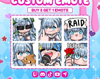 Custom Twitch Emotes for Streamer | Twitch Emote and Discord Emotes | Cute Custom Emotes | Streamer Emote Pack