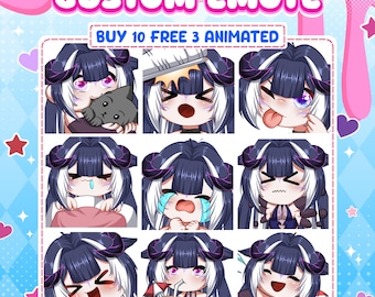 Custom Twitch Emotes Or Kick Emotes | Twitch Emote for streamer Twitch, Facebook, Discord | Cute Chibi anime style | Twitch Emotes, Anime