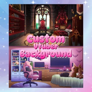 Custom Vtuber Background | Aesthetic Room for Streamers | Personalized Vtuber Room, Twitch Overlay, Streaming Setup, Virtual Backdrop Design
