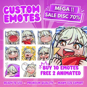 High Quality Custom Premium Twitch Emotes | Twitch Emoji for streamer | youtube, Twitch, Discord | Cute Chibi anime style