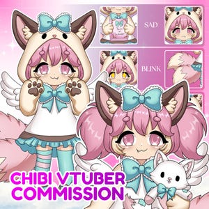 Custom Chibi VTuber Model Live2D Avatar Fully Rigged