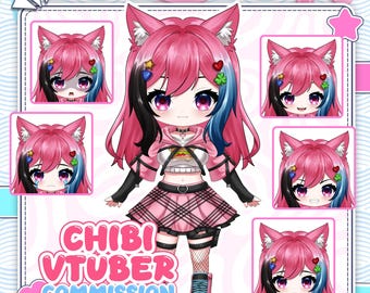 Modelo personalizado de avatar Live2D Chibi VTuber totalmente animado