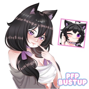 A charming anime pfp featuring a cat girl OC full of personality and style. This anime illustration works beautifully as a profile picture, avatar or icon for twitch creators, profile social media branding and anyone looking for a unique PFP Commission.