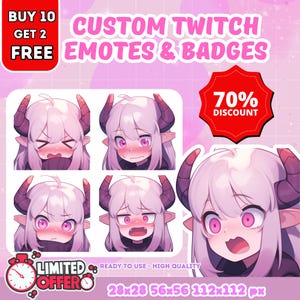 Custom Twitch Emotes Or Kick Emotes | Twitch Emote for streamer Twitch, Facebook, Discord | Cute Chibi anime style | Twitch Emotes, Anime
