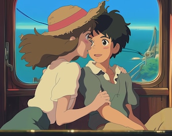 Custom Ghibli, Ghibli Art, Style Anime Portrait | Personalized Art From Photo | For Gifts, Anniversary, Birthday
