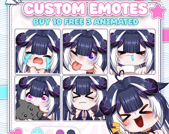 Custom Vtuber Emote | Personalized Static and Animated Twitch Emotes for Vtuber and PNGTuber | Streamer Anime Commission