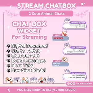 Pastel Chat Box-widget voor Twitch: stream-overlay (directe download van png-bestanden)