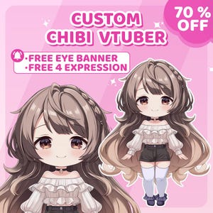 CUSTOM CHIBI VTUBER | Custom Vtuber Model, Live2D character, Vtuber Character, Live2d Model, Anime Art, Anime Character, Vtuber Design