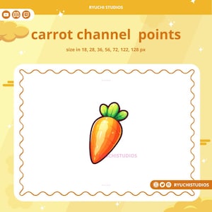 Carrot Twitch Channel Points Icon | Twitch Channel Point Icon | Twitch Emotes | Stream Emotes | Channel Point Redeem