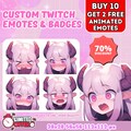 Custom Twitch Emotes Or Kick Emotes | Twitch Emote for streamer Twitch, Facebook, Discord | Cute Chibi anime style | Twitch Emotes, Anime product logo