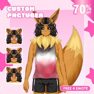 Custom Anime PNGtuber Model: Streaming Vtuber Avatar