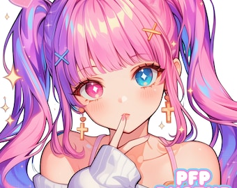 Individuelles Anime-Profilbild (Porträt), Kawaii-Vtuber-Avatar, Twitch-Discord-Profilbild