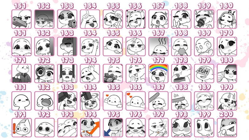 The Vtuber Emotes Gallery showcases hundreds of anime character expressions in one custom Vtuber emote collection. Each Vtuber emote art is created with a consistent Vtuber emote design, perfect for streamer emotes, anime Vtuber emotes, custom emotes, Vtuber badges, Twitch Vtuber, cute Vtuber, and emotes.